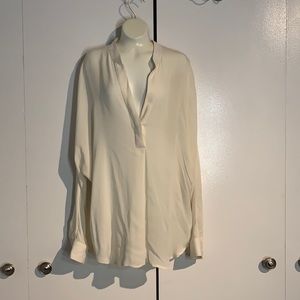 Vince. Women’s Silk V-Neck Long Sleeve Shirt L